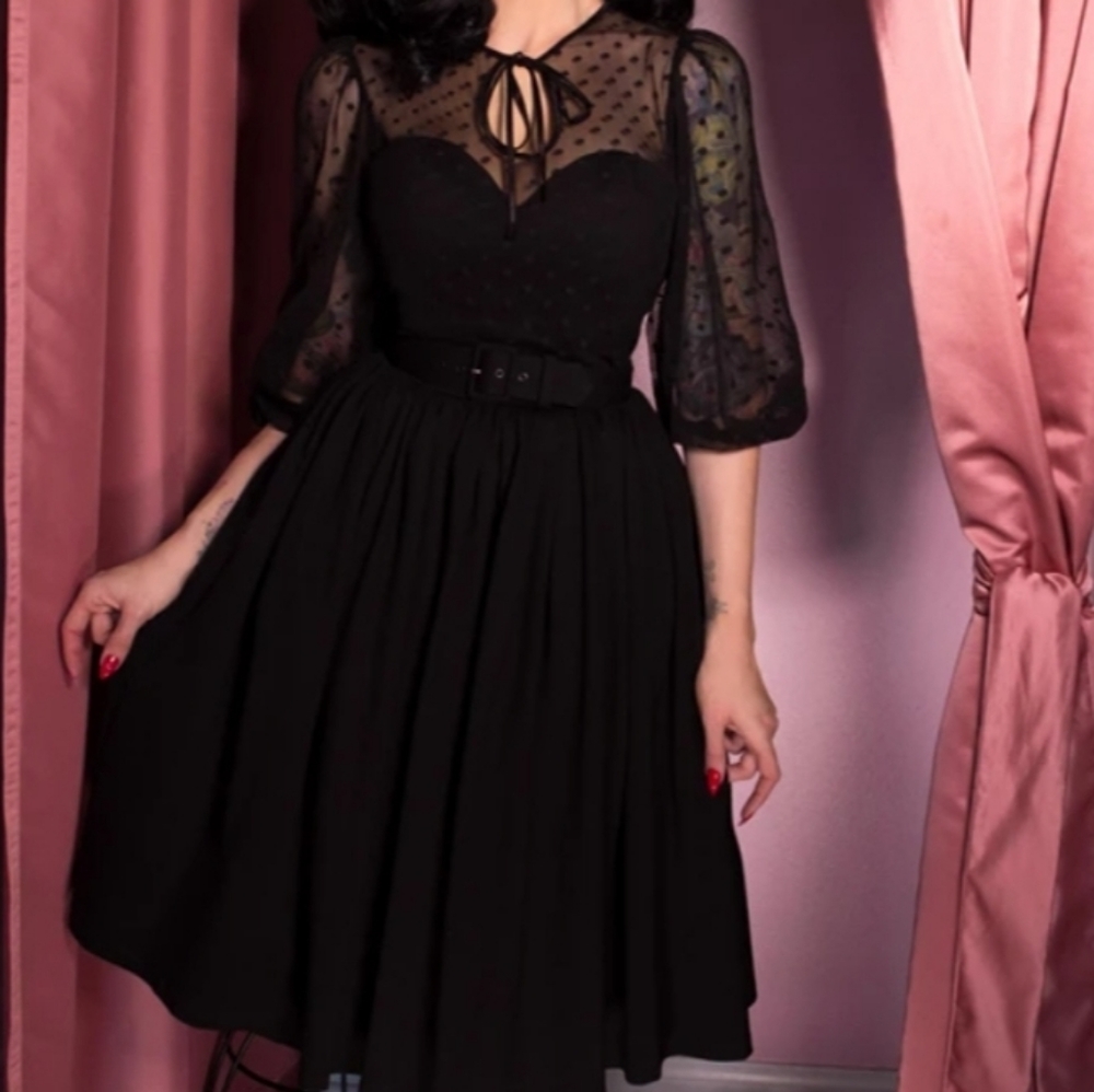 Vixen by Micheline Pitt Black Midi Dress